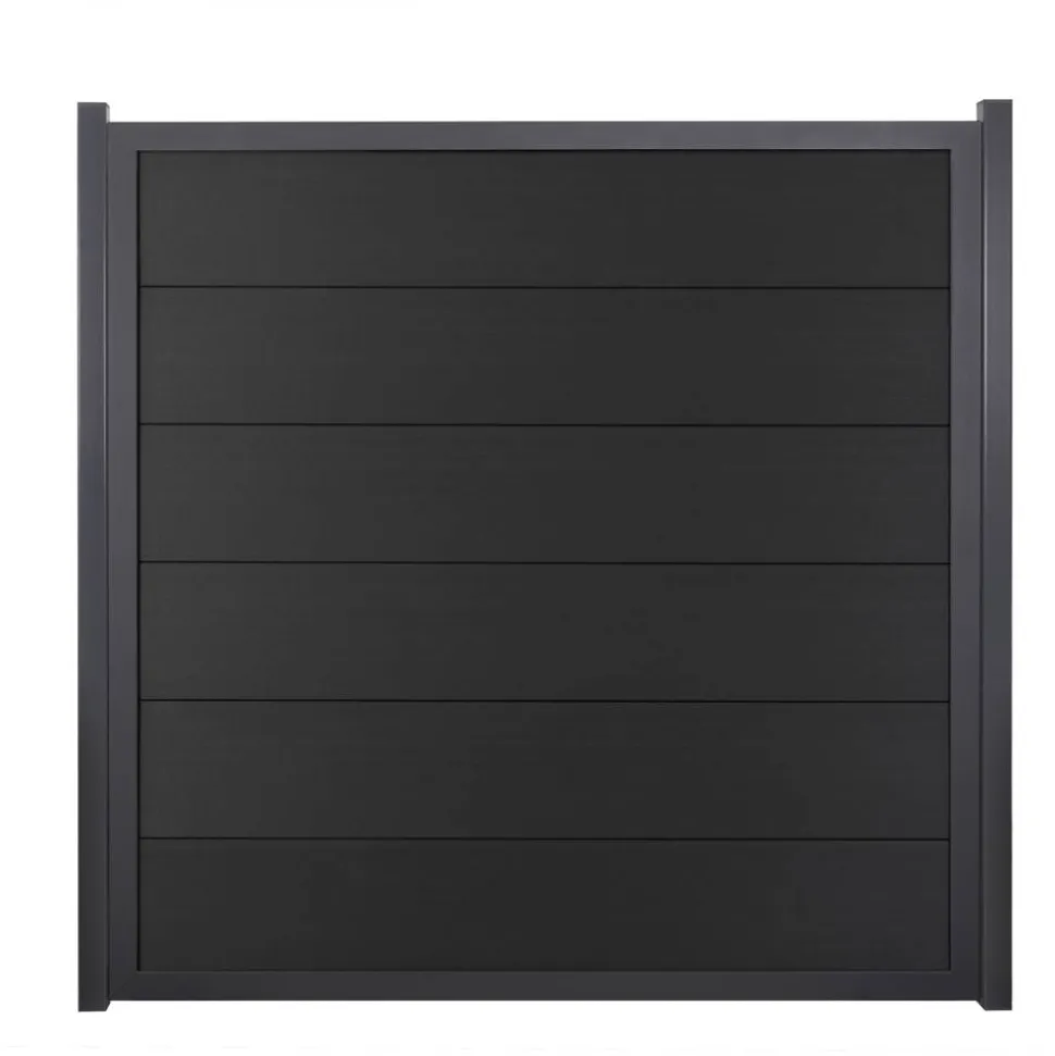 Fertigzaun 'Viento' BPC/Aluminium quadratisch anthrazitgrau 180 x 180 cm