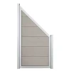 Fertigzaun 'Viento' BPC/Aluminium schräg Sandfarben 90 x 180/90 cm