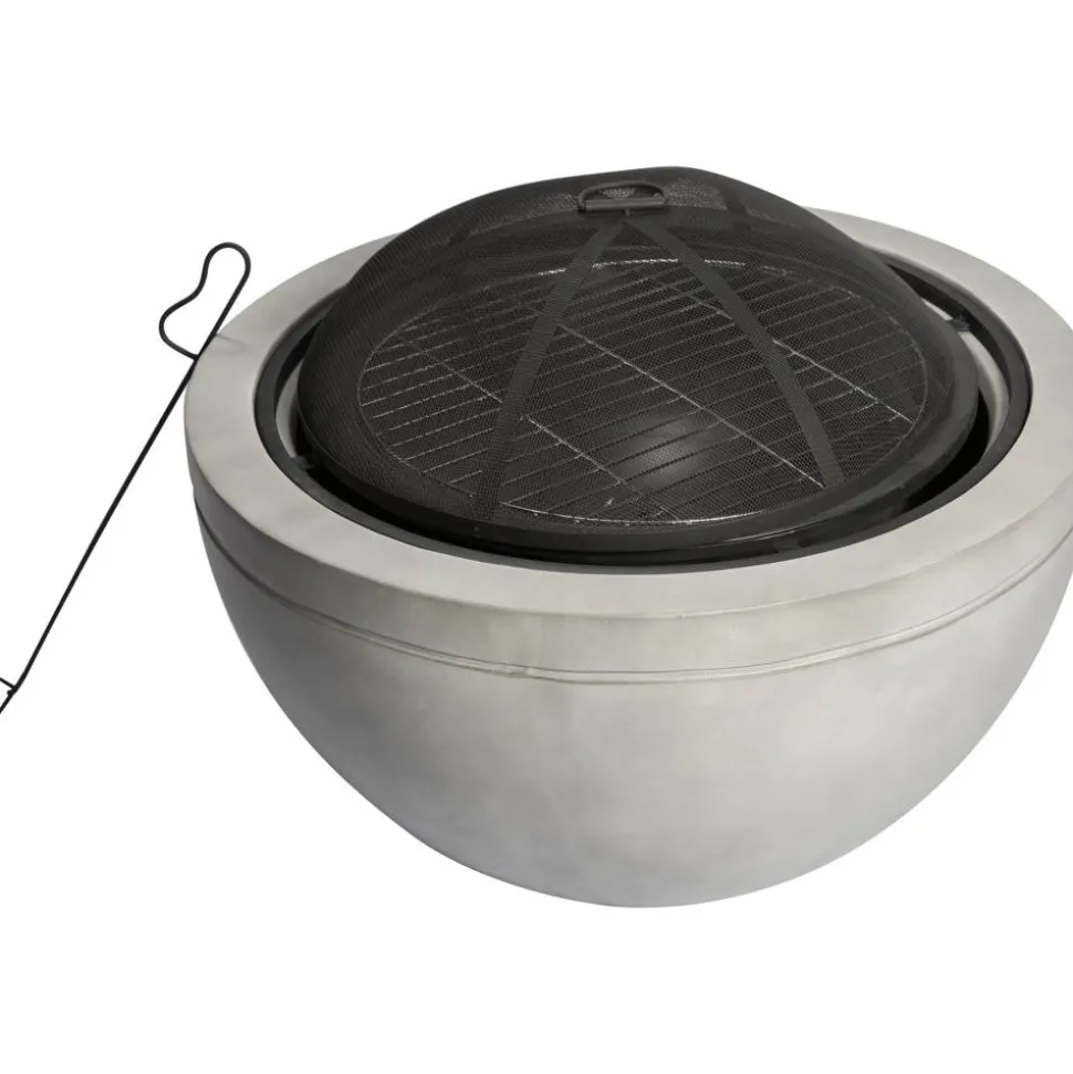 Feuerschale 'Madrid' mit Funkenschutzhaube, Grillrost und Schürhaken, Ø 60 cm