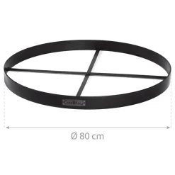 Feuerschalenbasis schwarz Ø 80 x 6 cm