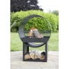 Feuerschale 'Porthole' schwarz 56 x 40 x 80 cm