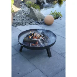 Feuerschale Stahl grau Ø 80 x 30 cm