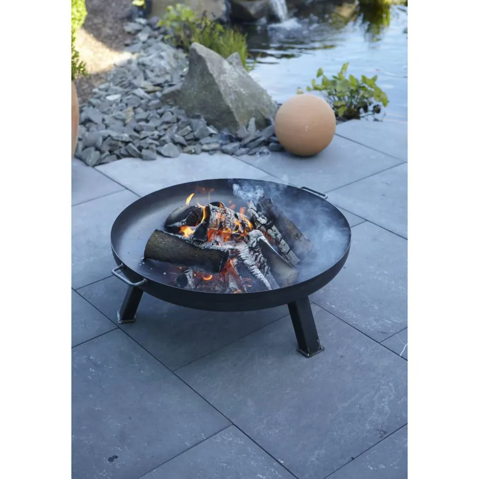 Feuerschale Stahl grau Ø 60 x 30 cm