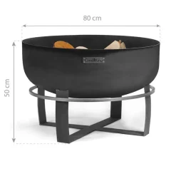 Feuerschale 'Viking XXL' schwarz Ø 80 x 50 cm