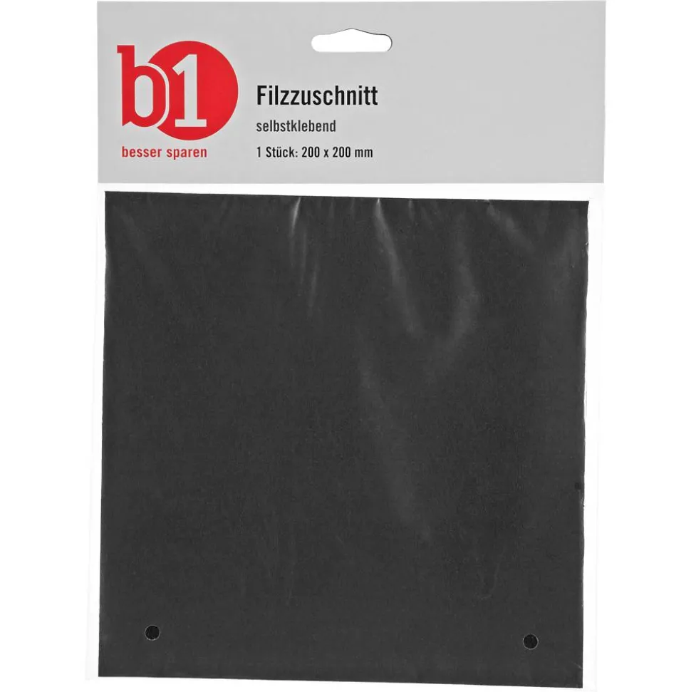Filzzuschnitt schwarz 20 x 20 cm