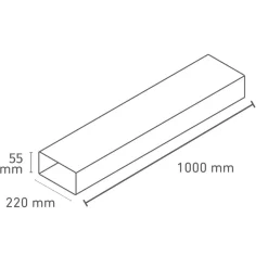 Flachkanal 220 x 55 x 1000 mm
