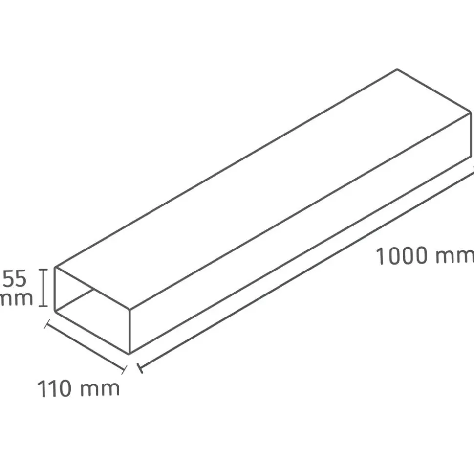 Flachkanal 110 x 55 x 1000 mm