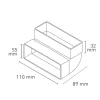 Flachkanalbogen 90° senkrecht, 110 x 55 mm