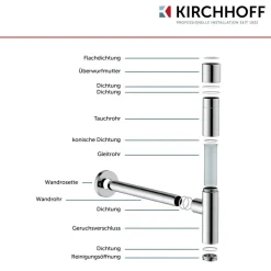 Flaschensiphon 'DS-2WK' verchromt 1 1/4" x 32 mm