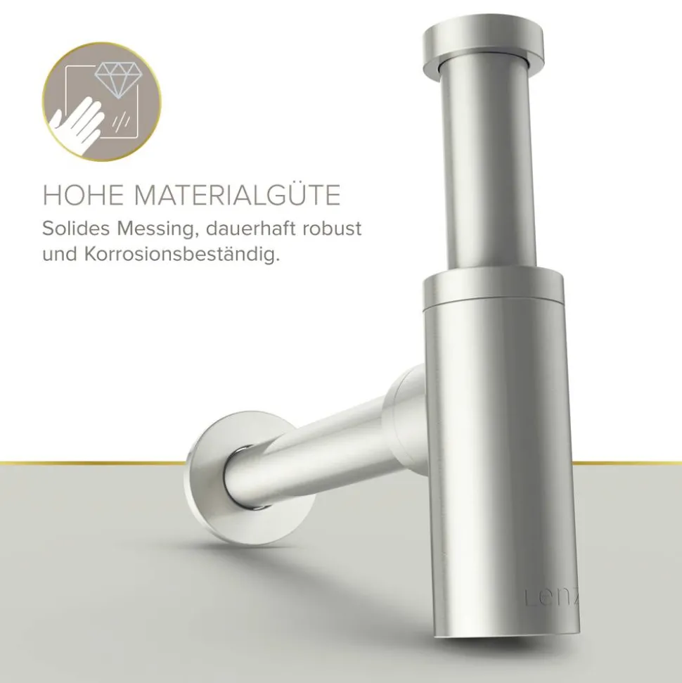 Flaschensiphon 'Juri' edelstahlfarben, 1 1/4" x Ø 32 mm