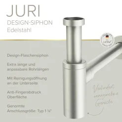 Flaschensiphon 'Juri' edelstahlfarben, 1 1/4