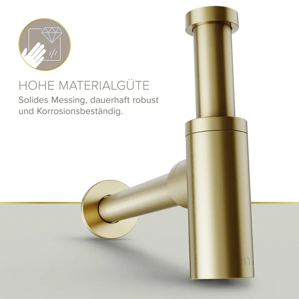 Flaschensiphon 'Juri' gold, 1 1/4" x Ø 32 mm
