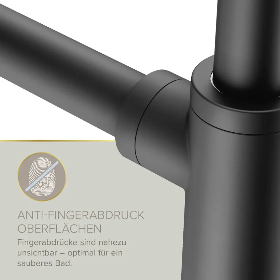 Flaschensiphon 'Juri' schwarz matt, 1 1/4" x Ø 32 mm