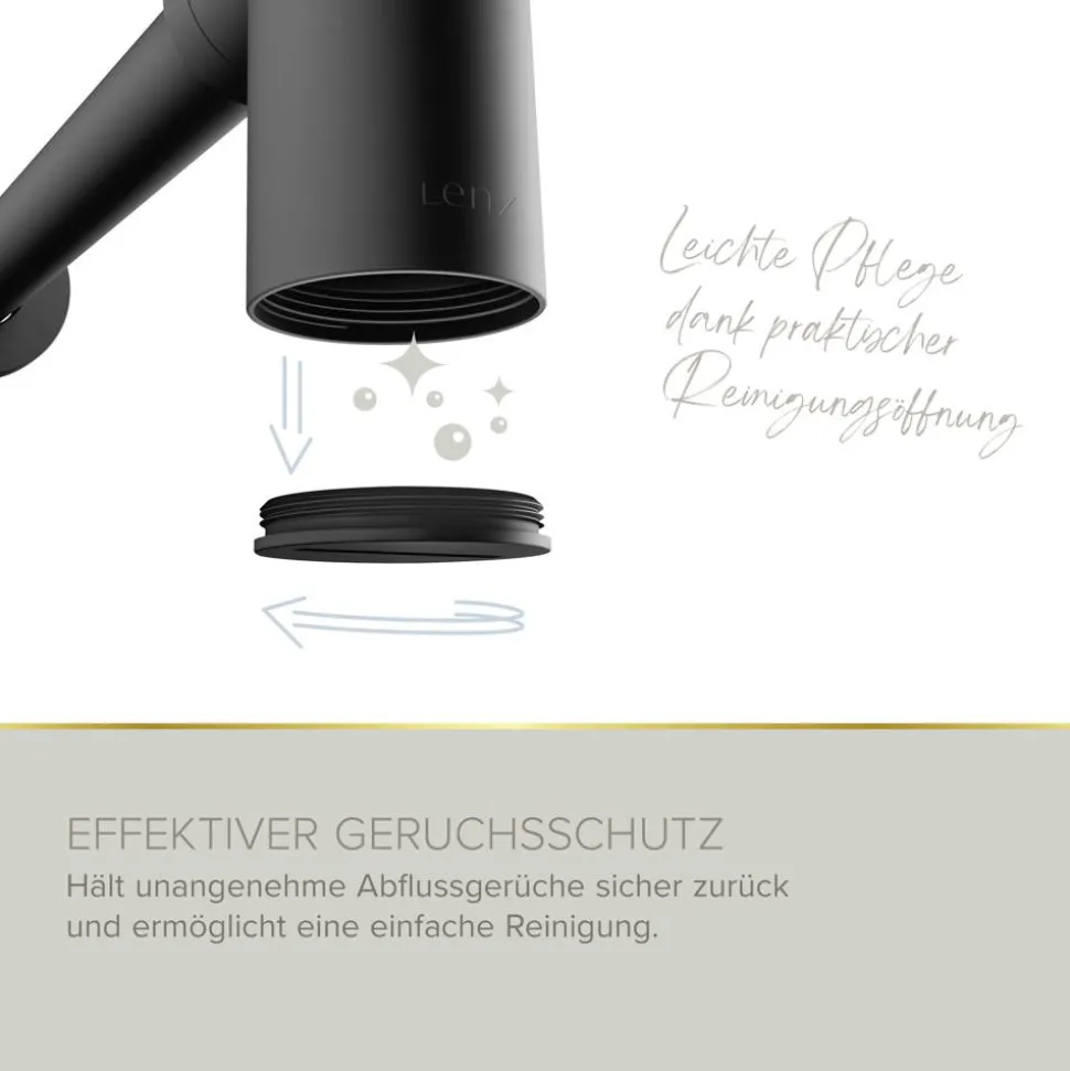 Flaschensiphon 'Juri' schwarz matt, 1 1/4" x Ø 32 mm