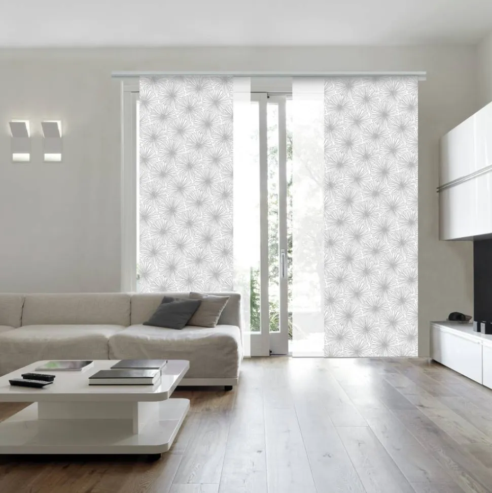 Flächenvorhang 'Bloomy' 60 x 245 cm, weiß