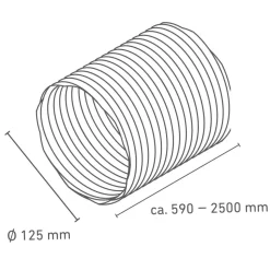 Flexible Luftleitung Ø 125 x 590-2500 mm