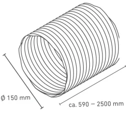 Flexible Luftleitung Ø 150 x 590-2500 mm