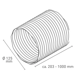 Flexible Luftleitung Ø 125 x 230-1000 mm
