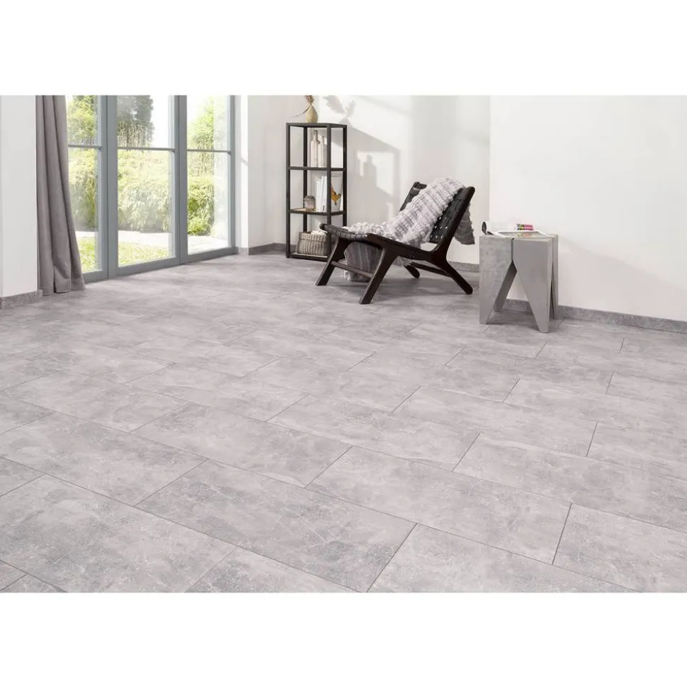 Fliesenlaminat 'Canyon' Estrich grau wasserresistent 8 mm