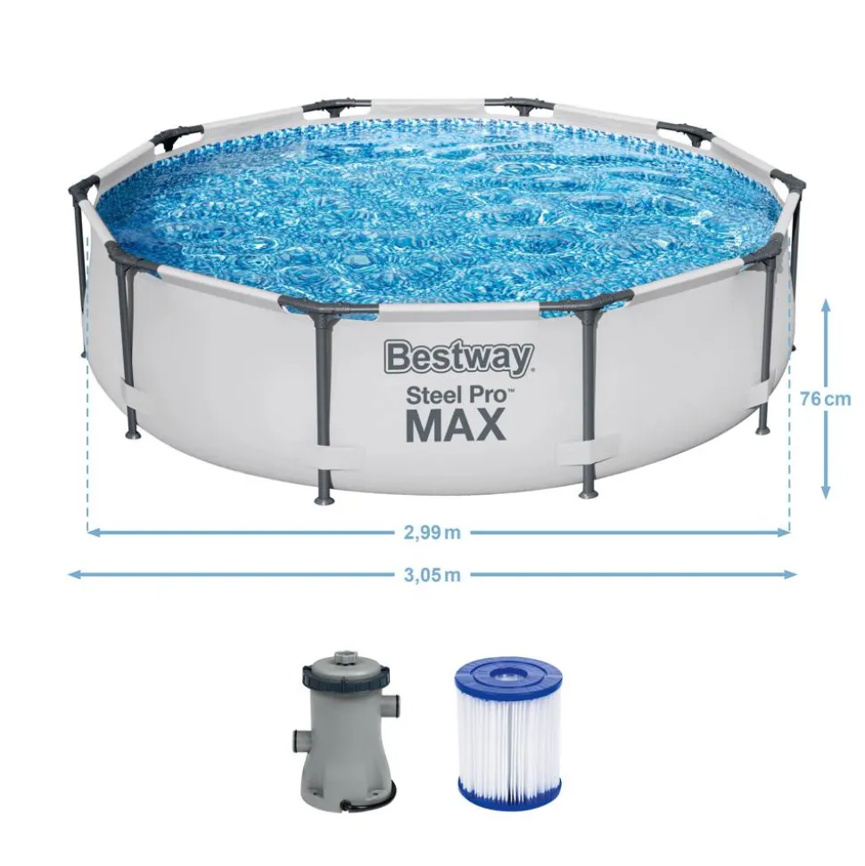 Frame-Pool-Set 'Steel Pro Max' Ø 305 x 76 cm mit Kartuschenfilter