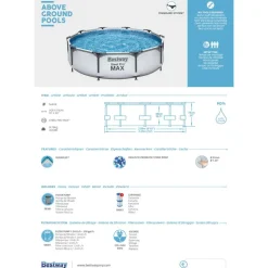 Frame-Pool-Set 'Steel Pro Max' Ø 305 x 76 cm mit Kartuschenfilter