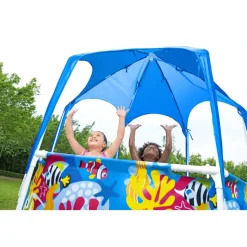 Frame-Pool-Set 'Steel Pro Splash-in-Shade' Ø 183 x 51 cm mit Sonnenschutzdach