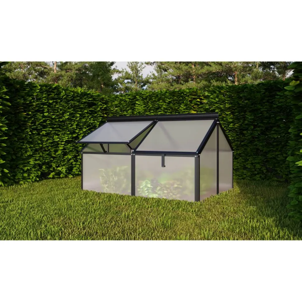 Frühbeet 'Gaia Jumbo' 83 x 119 cm mit 4 mm Hohlkammerplatten schwarz