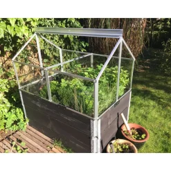 Frühbeet 'Gaia Jumbo' 83 x 119 cm mit 3 mm Sicherheitsglas aluminiumfarben