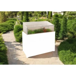 Frühbeetaufsatz für Hochbeet 'Genus 100' silber 95 x 62 x 41 cm