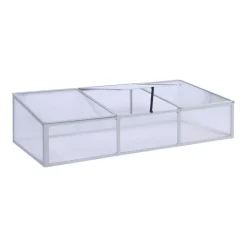 Frühbeet 'Marie' transparent/aluminiumfarben/weiß 160 x 40 x 70 cm
