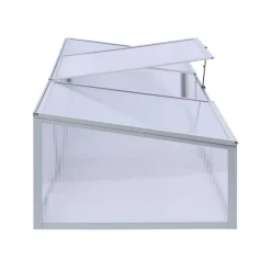 Frühbeet 'Marie' transparent/aluminiumfarben/weiß 160 x 40 x 70 cm