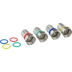 F-Stecker-Set FSTFR 7004 mit 4 Farbringen Ø 7 mm