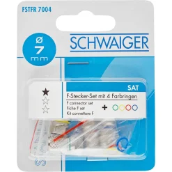 F-Stecker-Set FSTFR 7004 mit 4 Farbringen Ø 7 mm