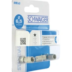 F-Stecker-Set silbern Ø 6,5 mm 3-tlg
