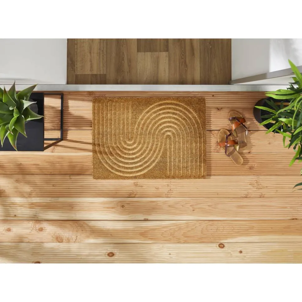 Fußmatte 'Zen' Linien Kokos braun 40 x 60 cm