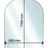 Funkenschutzplatte D-Form 85 x 110 x 0,6 cm Glas transparent