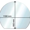Funkenschutzplatte halbrund 95 x 110 x 0,6 cm Glas transparent