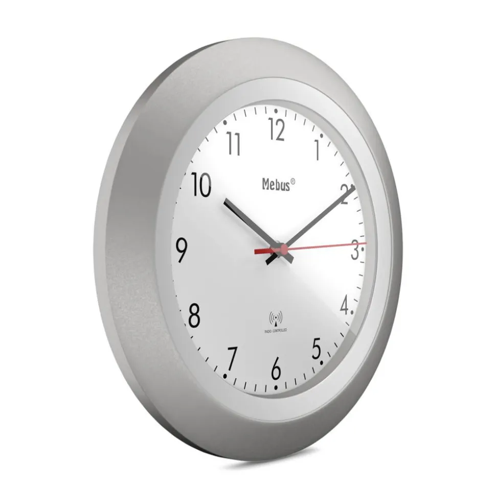 Funk-Wanduhr silbern Ø 30 x 4 cm