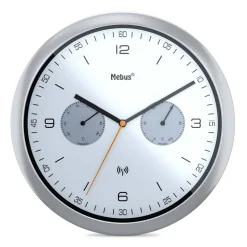 Funk-Wanduhr silbern Ø 26 x 4,2 cm