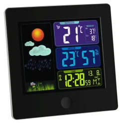 Funkwetterstation 'Sun' Kunststoff schwarz 12 x 2,5 x 12 cm