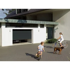 Garagen-Sektionaltor 'EcoStarMatic' mit Garagentorantrieb anthrazit 238 x 213 cm