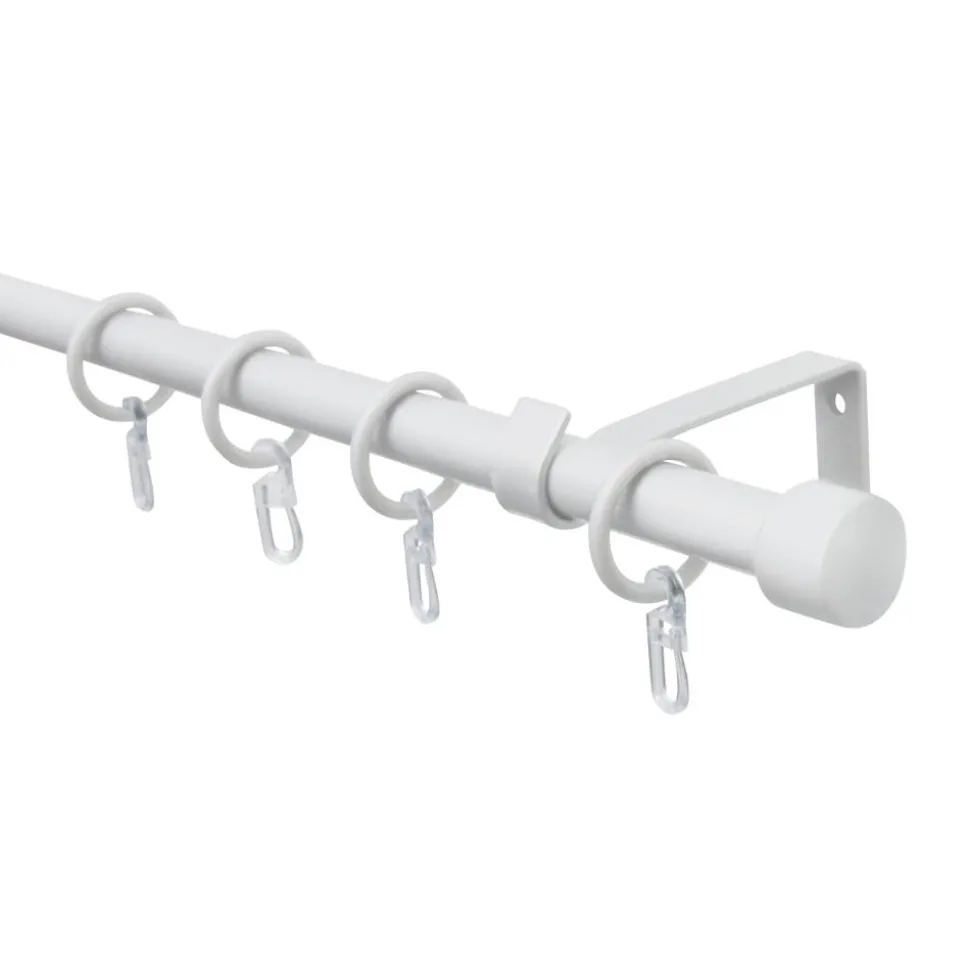Gardinenstangen-Set 'Cap' Metall weiß 130 - 240 cm