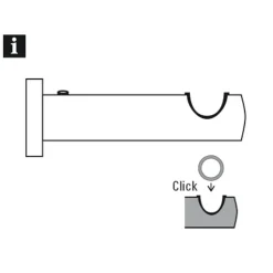 Gardinenstangen-Set 'Korfu' weiß Ø 28 x 2400 mm 5-teilig
