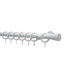 Gardinenstangen-Set 'Korfu' weiß Ø 28 x 1600 mm 5-teilig