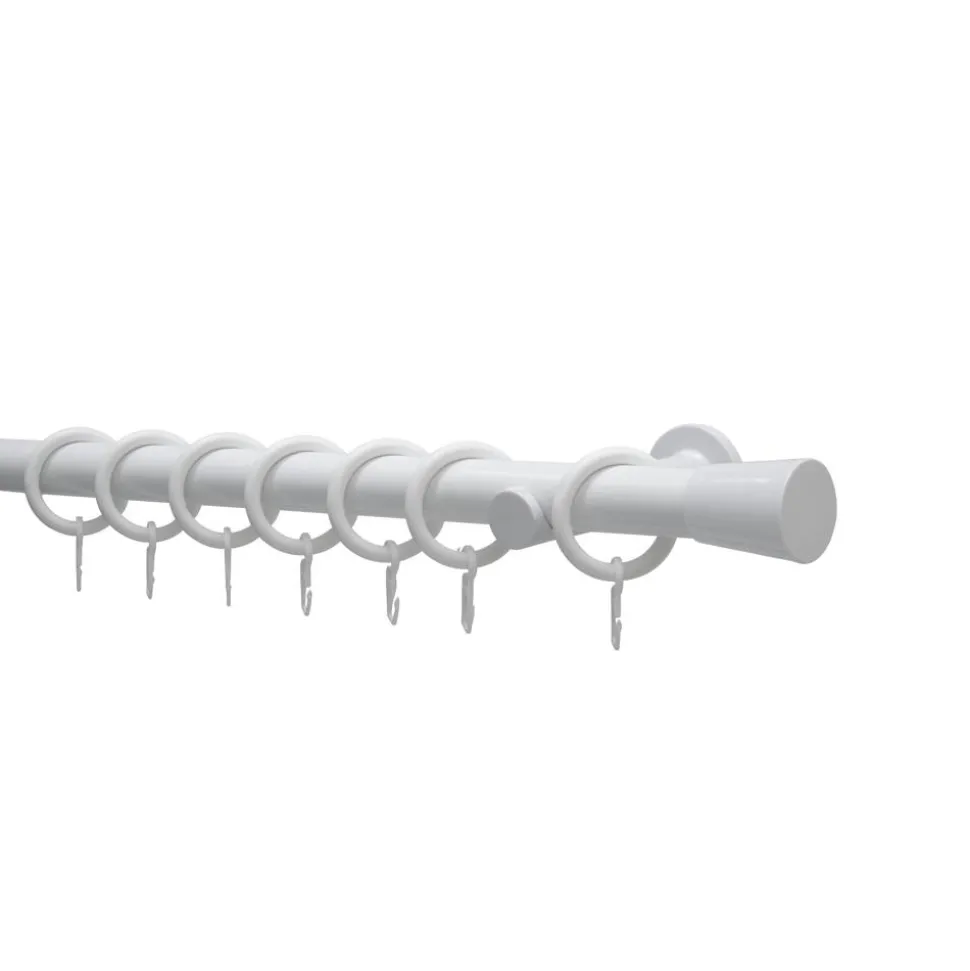 Gardinenstangen-Set 'Korfu' weiß Ø 28 x 1600 mm 5-teilig