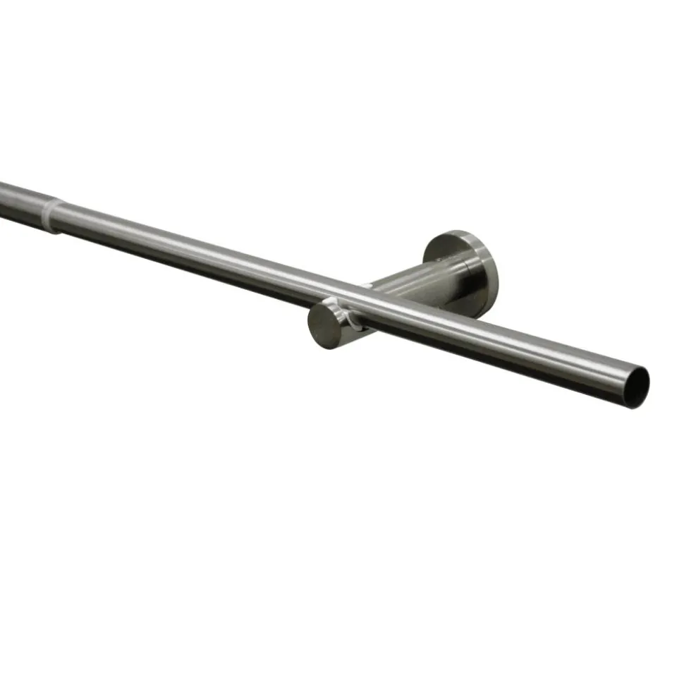 Gardinenstangen-Set 'Sol' Edelstahl-Optik 120 - 210 cm