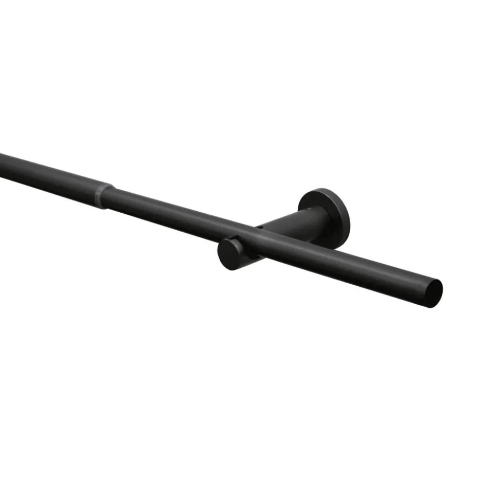 Gardinenstangen-Set 'Sol' schwarz 120 - 210 cm