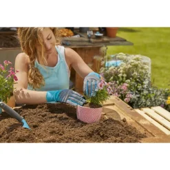 Garten- und Pflegehandschuh, Größe 7/S, türkis/grau
