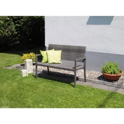 Gartenbank 'Dijon' 2-Sitzer Polyrattan 117 x 87 x 60 cm
