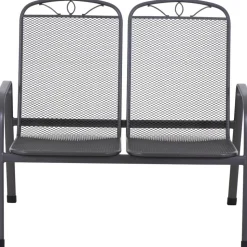 Gartenbank 'Elda' 2-Sitzer Stahl anthrazit 65 x 94 x 107,5 cm